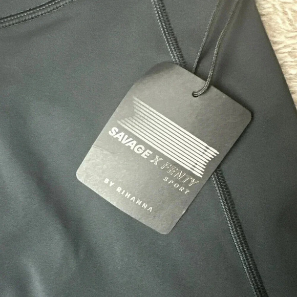 SAVAGE X FENTY Band-It High-Waist Bike Short Black Caviar/Oil Slick SZ L New - Picture 7 of 16